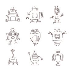 Doodle Robot cartoon vector illustration N28