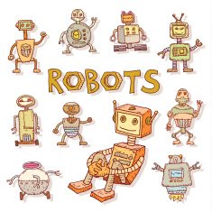 Doodle Robot cartoon vector illustration N29