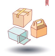 boxes collection doodles set vector illustration N16