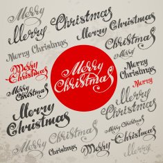 Merry Christmas Vector Calligraphic Lettering