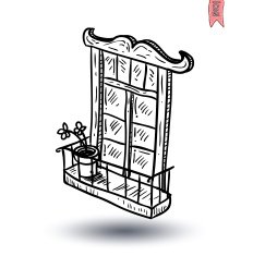 Window set doodle Vector illustration N12