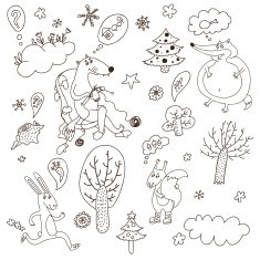 animals vector winter objects