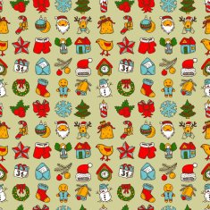 seamless pattern with christmas sketch drawing N2