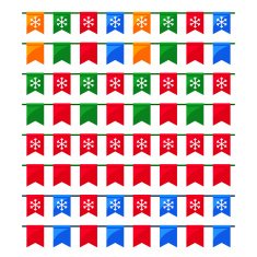 Colorful Christmas garlands with flags for use as brushes