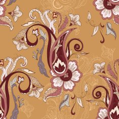 Colorful paisley pattern Ethnic design Seamless background ve