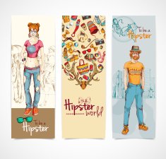 Hipster banners vertical