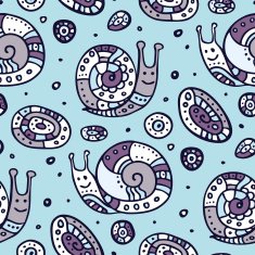 Seamless pattern of cartoon snails N2