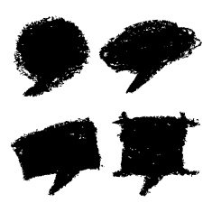 Set of Hand Drawn Grunge Bubbles