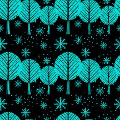 Seamless pattern with winter trees N2