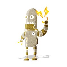 cartoon old robot N5