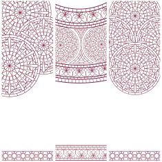 Set of banners with mosaic ornament