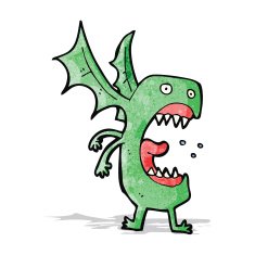 cartoon roaring monster