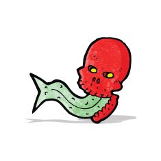 Cartoon Skull Sticking Out Tongue N2