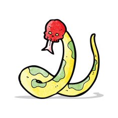 cartoon spooky snake in skull