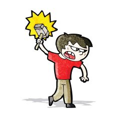 cartoon boy with hammer