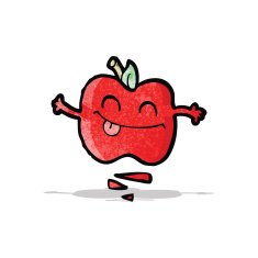 funny apple cartoon character N2