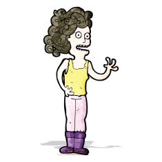 cartoon stressed woman