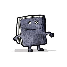 cartoon old book character