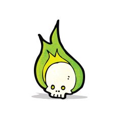 Cartoon Flaming Skull N7