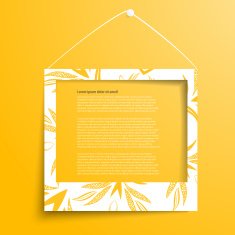 Vector white frames on the yellow wall