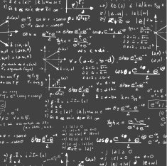 Science elements chalkboard seamless pattern background