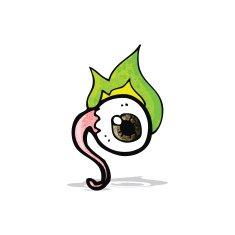 cartoon flaming eyeball