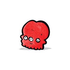 cartoon spooky mutant skull