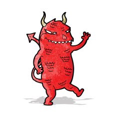 cartoon waving devil