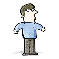 Cartoon Man Shrugging Shoulders N3