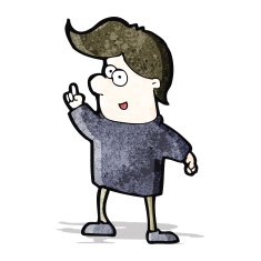 cartoon boy with idea N16