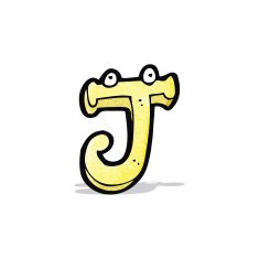 cartoon letter j with eyes