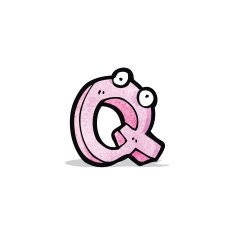 cartoon letter q with eyes