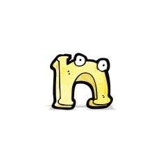 cartoon letter n with eyes