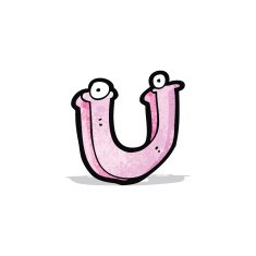 cartoon letter u with eyes
