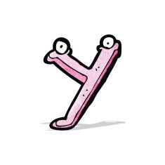 cartoon letter y with eyes