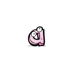 cartoon letter a with eyes N2