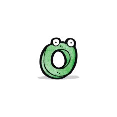 cartoon letter o with eyes