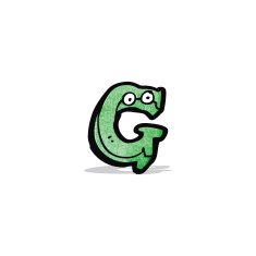 cartoon letter g with eyes