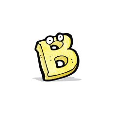 cartoon letter b with eyes