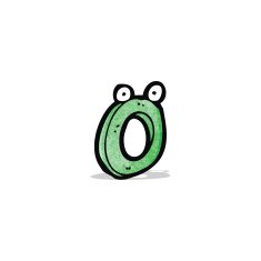 cartoon letter o with eyes N2