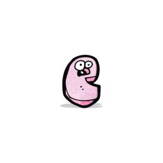 cartoon letter e with eyes N2