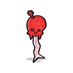 cartoon gross skull sticking out tongue N3