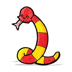 cartoon snake with skull N3