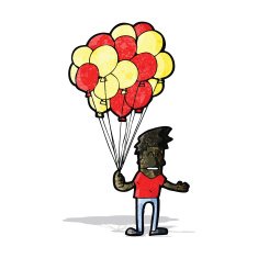 cartoon man selling balloons N2
