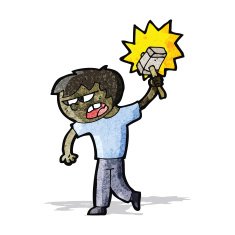 cartoon boy with hammer N2
