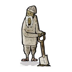 cartoon peasant digging