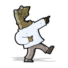 cartoon shocked man pointing