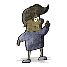 cartoon friendly boy with idea N2