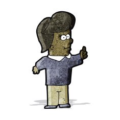 cartoon friendly boy with idea N3