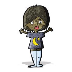 cartoon woman in night clothes